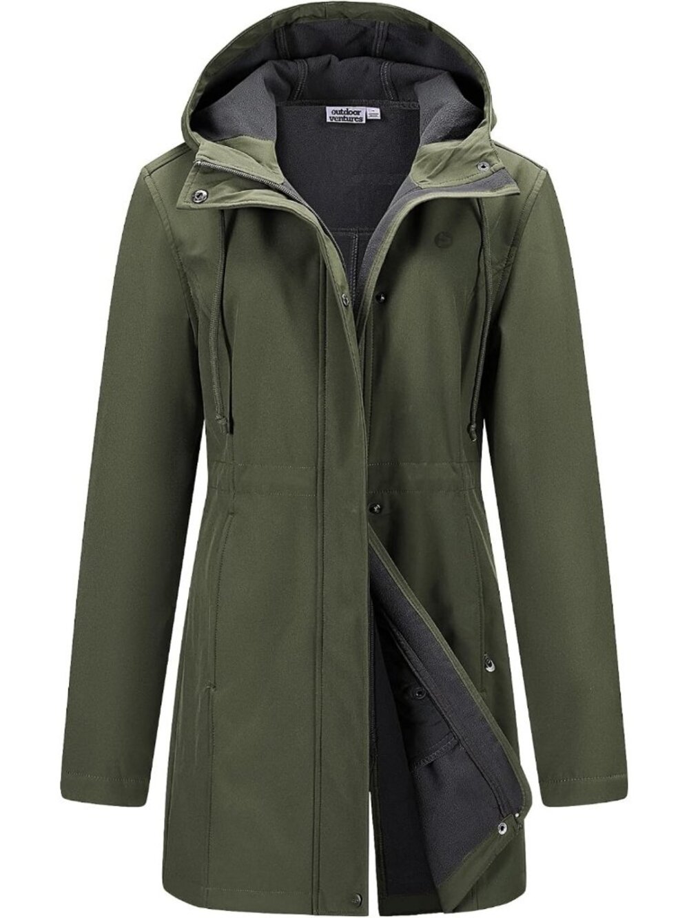 Waterproof Fleece Lined Hooded Softshell Rain Coat for Women - Outdoor Adventure